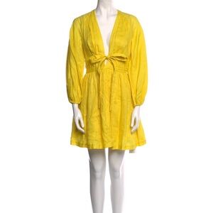 Zimmermann Yellow Linen Dress Designer AU Sz 1 US size Sm/6. Worn once
